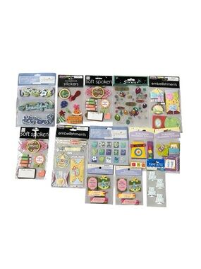 NEW Birthday Party Scrapbook Stickers Embellishments x 13 Colorful Celebration